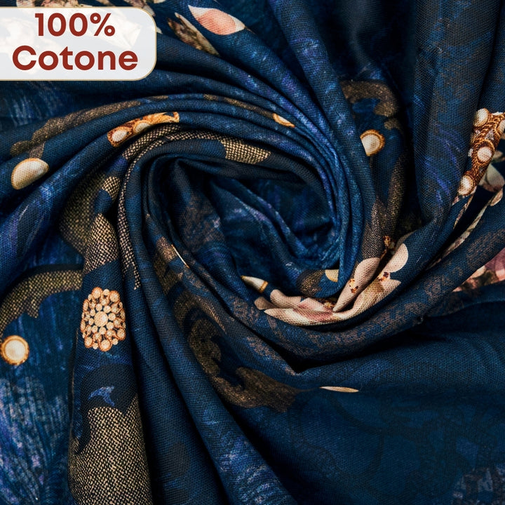 Set 8 Pezzi Danubio Blu, 100% Cotone, Lavabili in Lavatrice, Resistenti al Calore, Tovaglia Cotone, Runner Tavolo, Set Presine da Cucina e Strofinacci