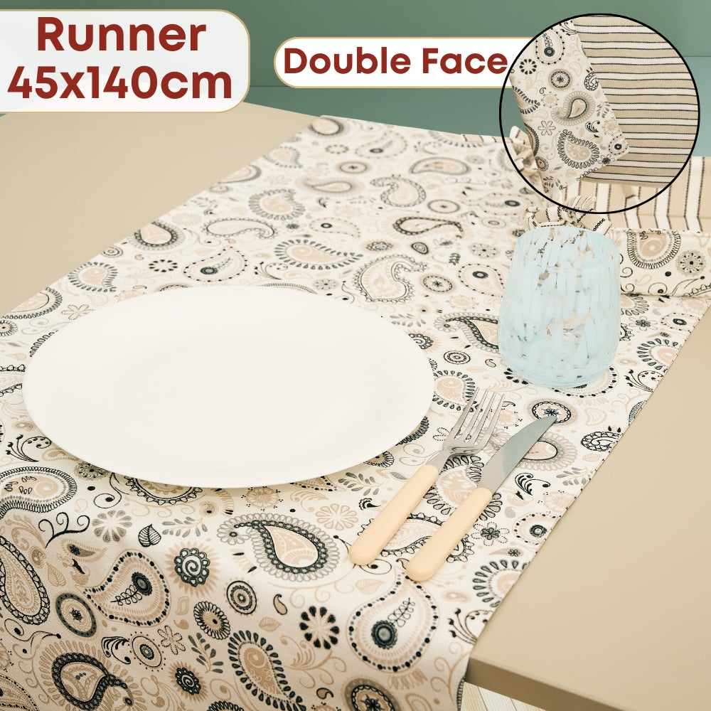 Set 8 Pezzi Shanti, 100% Cotone, Lavabili in Lavatrice, Resistenti al Calore, Tovaglia Cotone, Runner Tavolo, Set Presine da Cucina e Strofinacci