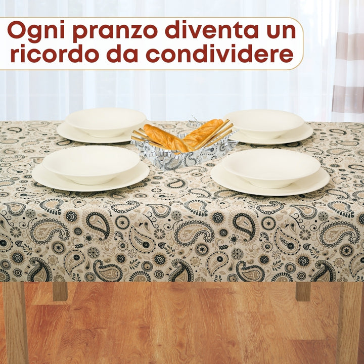 Set 8 Pezzi Shanti, 100% Cotone, Lavabili in Lavatrice, Resistenti al Calore, Tovaglia Cotone, Runner Tavolo, Set Presine da Cucina e Strofinacci