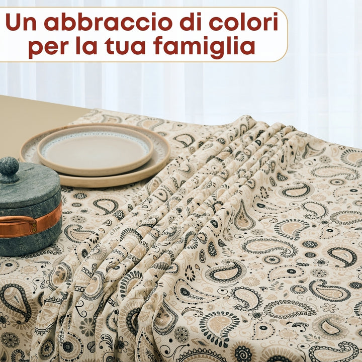 Set 8 Pezzi Shanti, 100% Cotone, Lavabili in Lavatrice, Resistenti al Calore, Tovaglia Cotone, Runner Tavolo, Set Presine da Cucina e Strofinacci