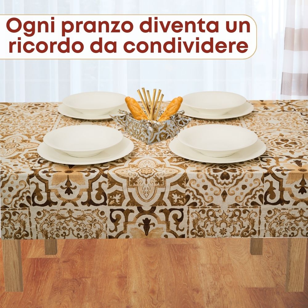 Set 9 Pezzi Excalibur, 100% Cotone, Lavabili in Lavatrice, Resistenti al Calore, Tovaglia Cotone, Runner Tavolo, Set Presine da Cucina e Strofinacci