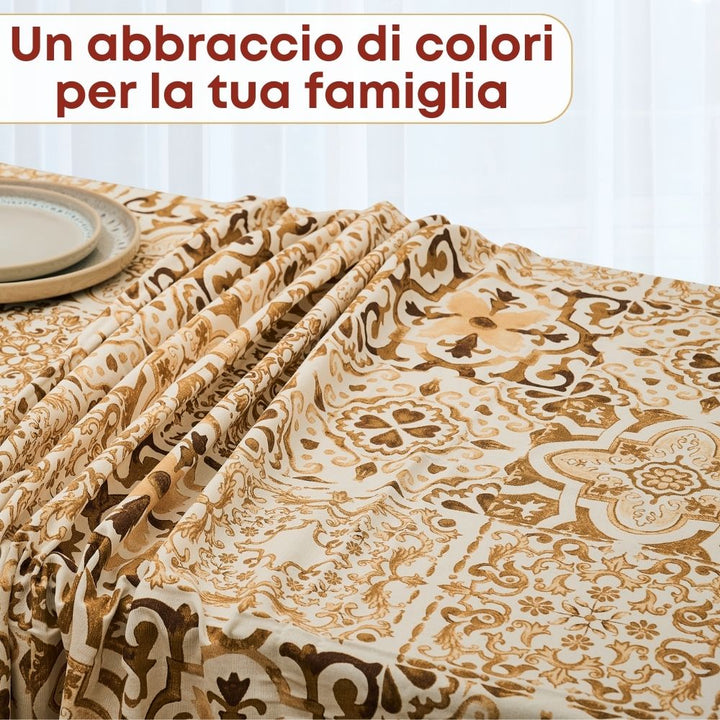 Set 9 Pezzi Excalibur, 100% Cotone, Lavabili in Lavatrice, Resistenti al Calore, Tovaglia Cotone, Runner Tavolo, Set Presine da Cucina e Strofinacci