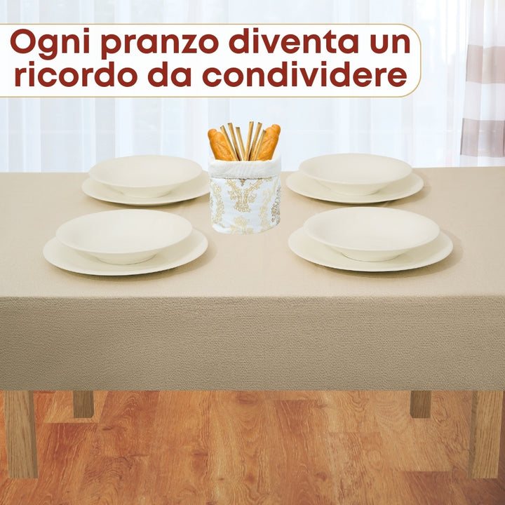 Set 9 Pezzi Danubio Blu Lurex, 100% Cotone, Lavabili in Lavatrice, Resistenti al Calore, Tovaglia Cotone, Runner Tavolo, Set Presine da Cucina e Strofinacci