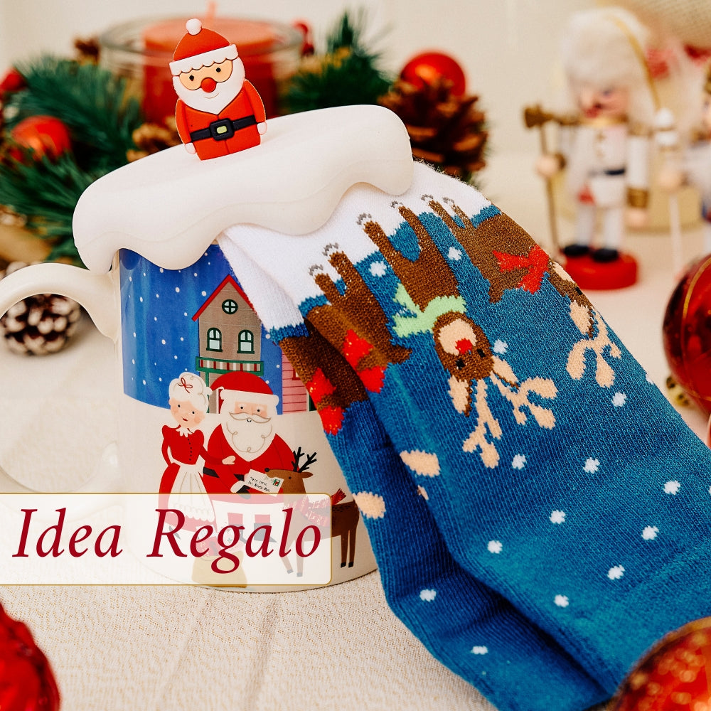 Set di Tazza Colazione Natale e Calze Natalizie | Regalo Natale