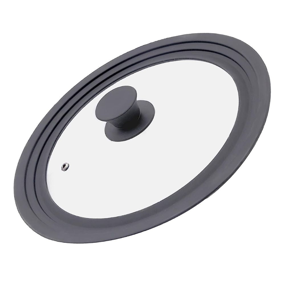 Coperchio Universale per Pentole Vetro Temperato con Bordo in Silicone | Nero (33632973) (38866358)