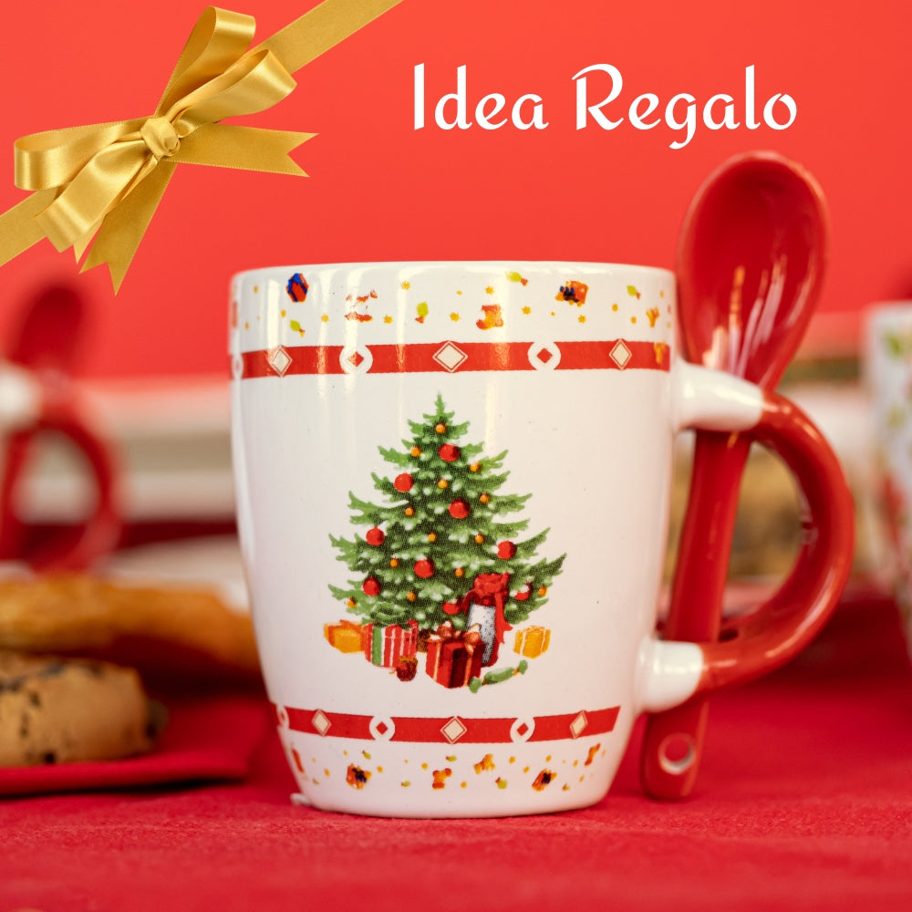 Set 4 Tazzine Caffè con Cucchiaino Natalizie