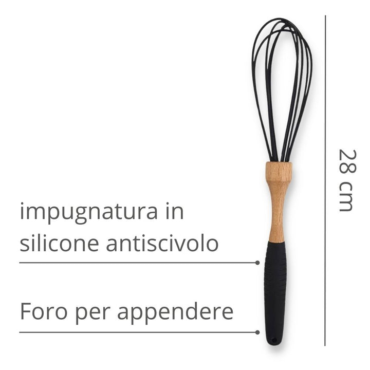 Frusta nera con impugnatura in silicone