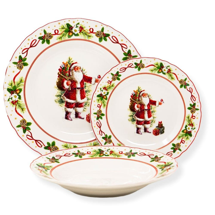 set piatti natale decorati babbo natale
