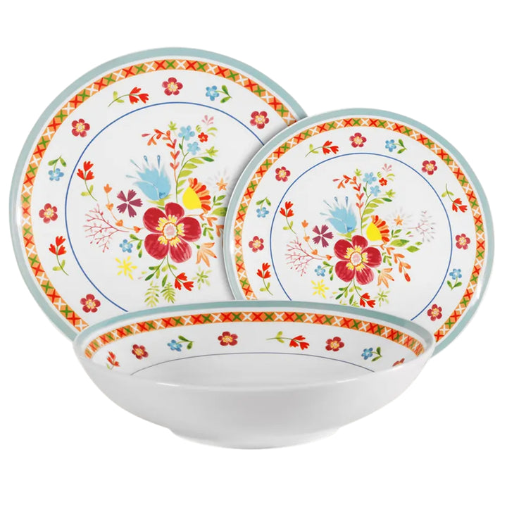 Servizio Piatti in Porcellana 6 Persone - Set Piatti 18 Pezzi - Edenia