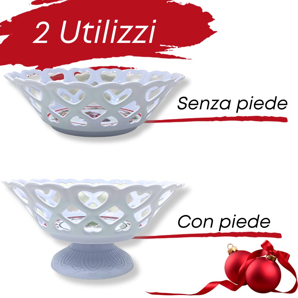 Centrotavola natalizio con piede e senza piede