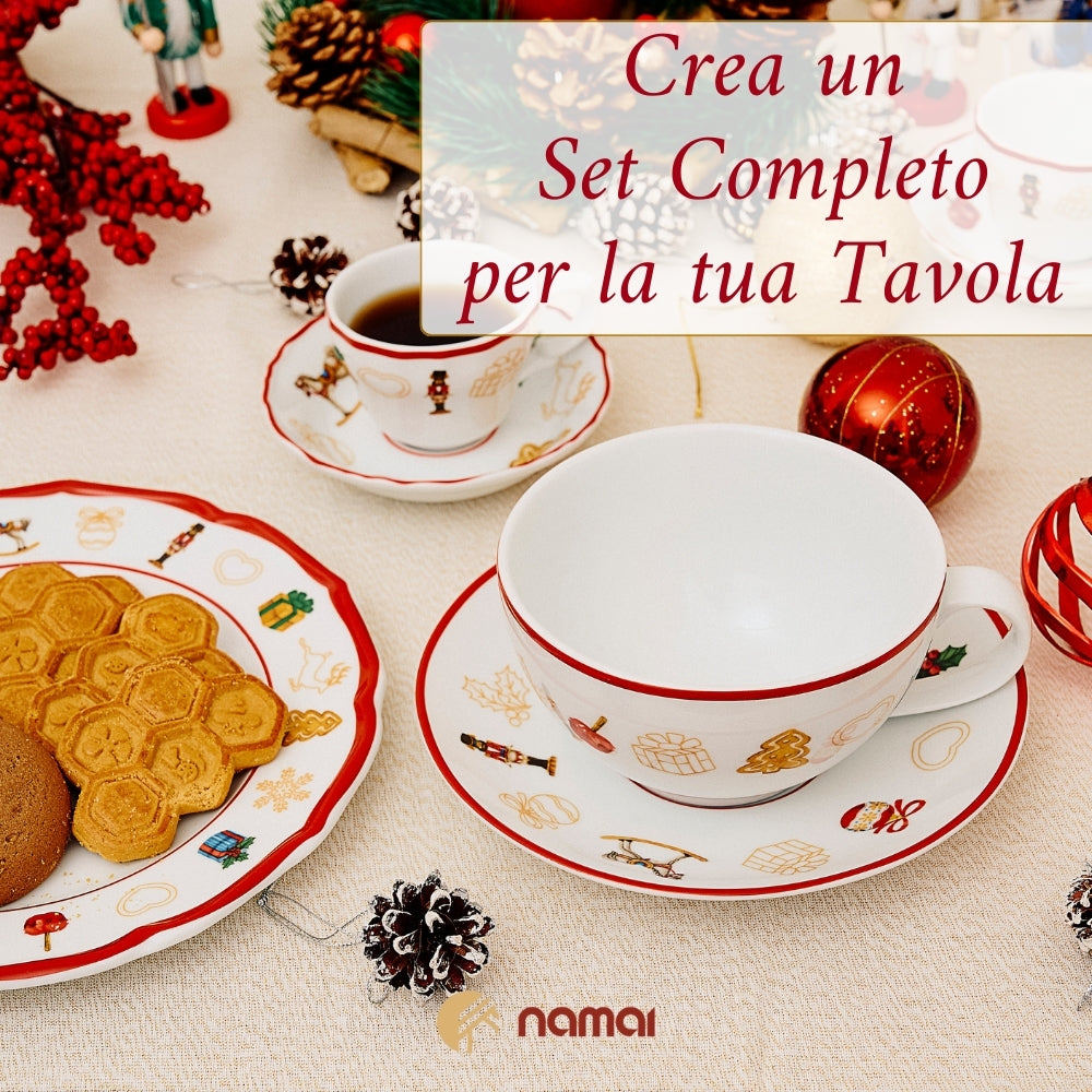 Set 2 Tazze Colazione 250 ml con Piattino – Christmas Gazebo | Calore & Tradizione