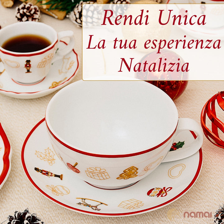 Set 2 Tazze Colazione 250 ml con Piattino – Christmas Gazebo | Calore & Tradizione