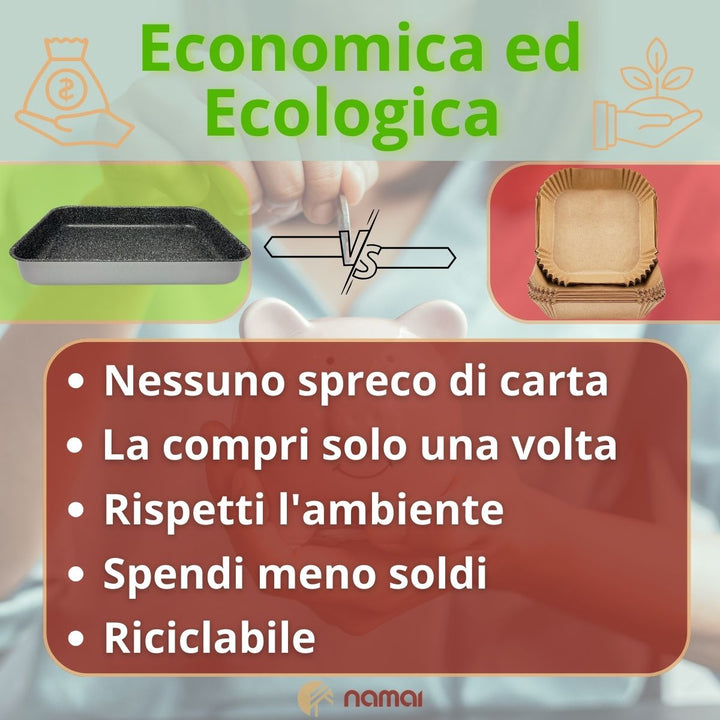 Teglia 20x15 per Friggitrice ad Aria – Cottura Perfetta, Pulizia Senza Pensieri
