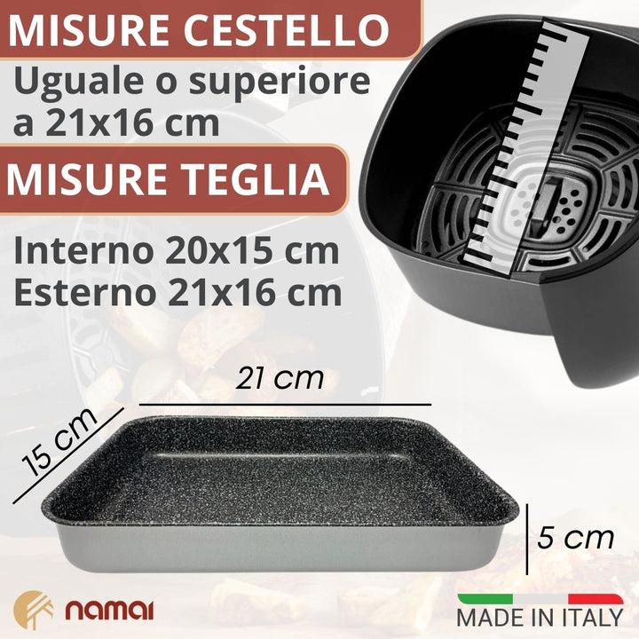 Teglia 20x15 per Friggitrice ad Aria – Cottura Perfetta, Pulizia Senza Pensieri