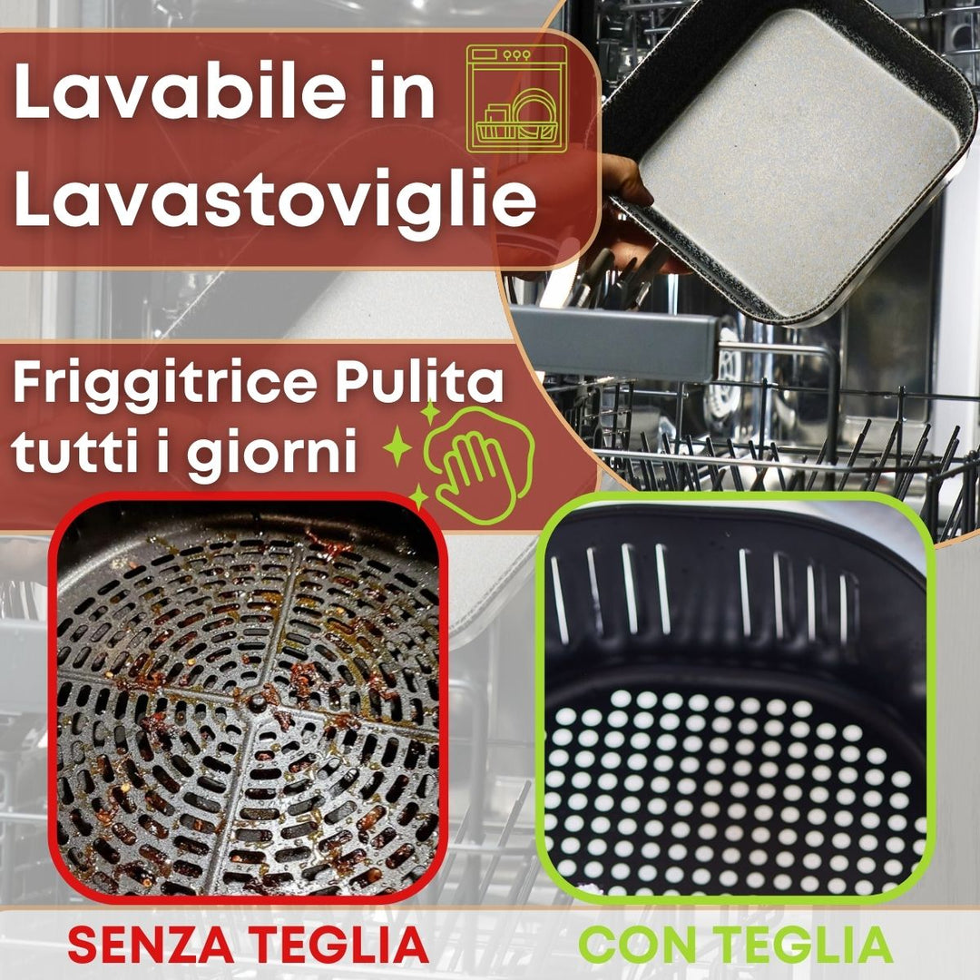 Teglia 20x15 per Friggitrice ad Aria – Cottura Perfetta, Pulizia Senza Pensieri