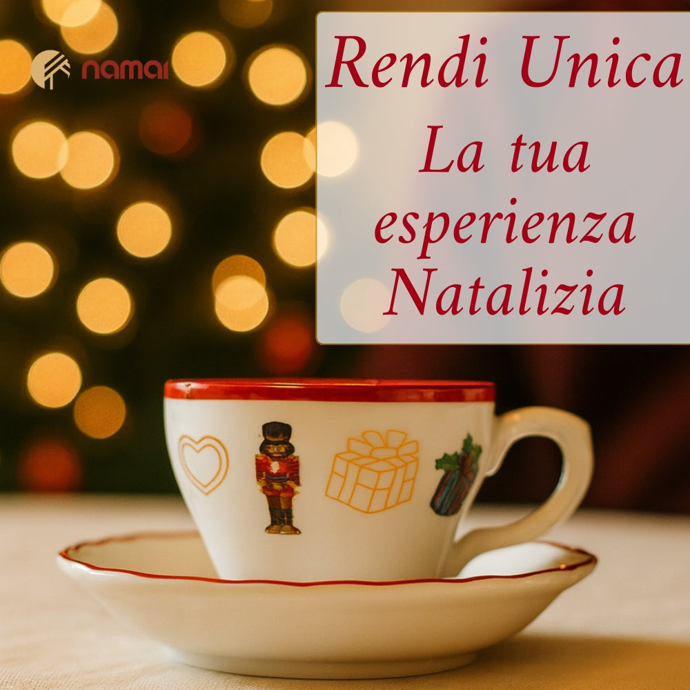 Set di 2 Tazzine Caffe Con Piattino Natalizie, Porcellana Resistente, 60 ML, Adatte In Lavastoviglie e Microonde