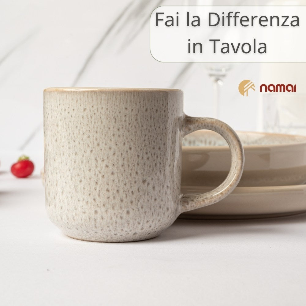 Set 4 Tazze Colazione 350 ml - Gray | Eleganza e Semplicità in Porcellana